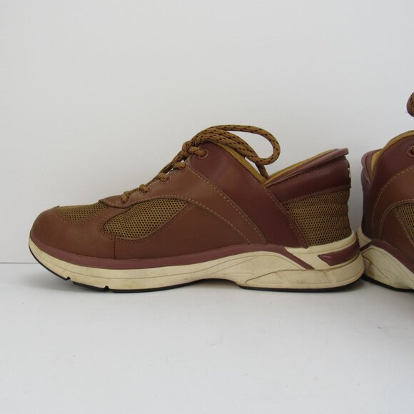 ZEBA Men's Brown & White Lace Up Walking Orthopedic Athleisure Shoes Size 8.5 - Picture 3 of 8
